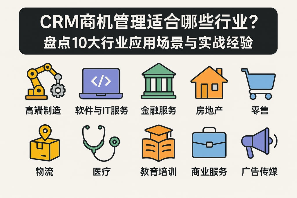 CRM商机管理适合哪些行业？盘点10大行业应用场景与实战经验