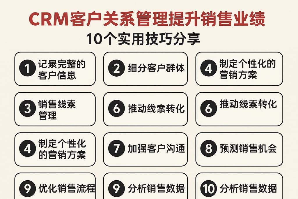 CRM客户关系管理提升销售业绩的方法，10个实用技巧分享