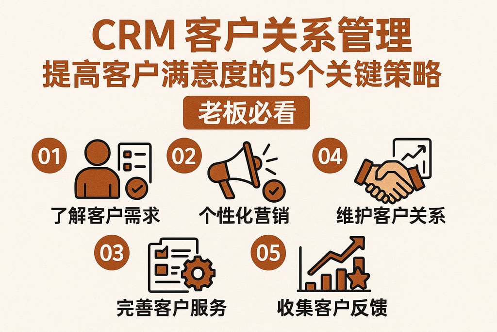 CRM客户关系管理提高客户满意度的5个关键策略，老板必看
