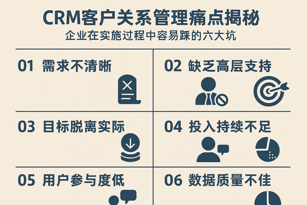 CRM客户关系管理痛点揭秘：企业在实施过程中容易踩的六大坑