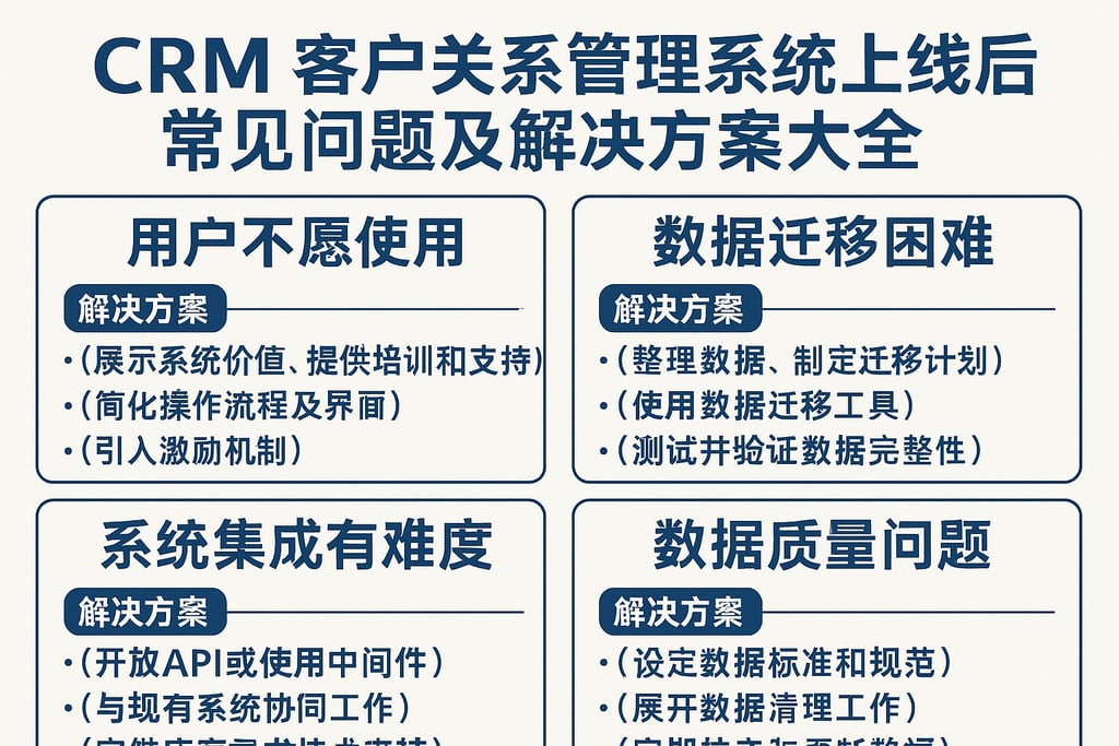 CRM客户关系管理系统上线后常见问题及解决方案大全