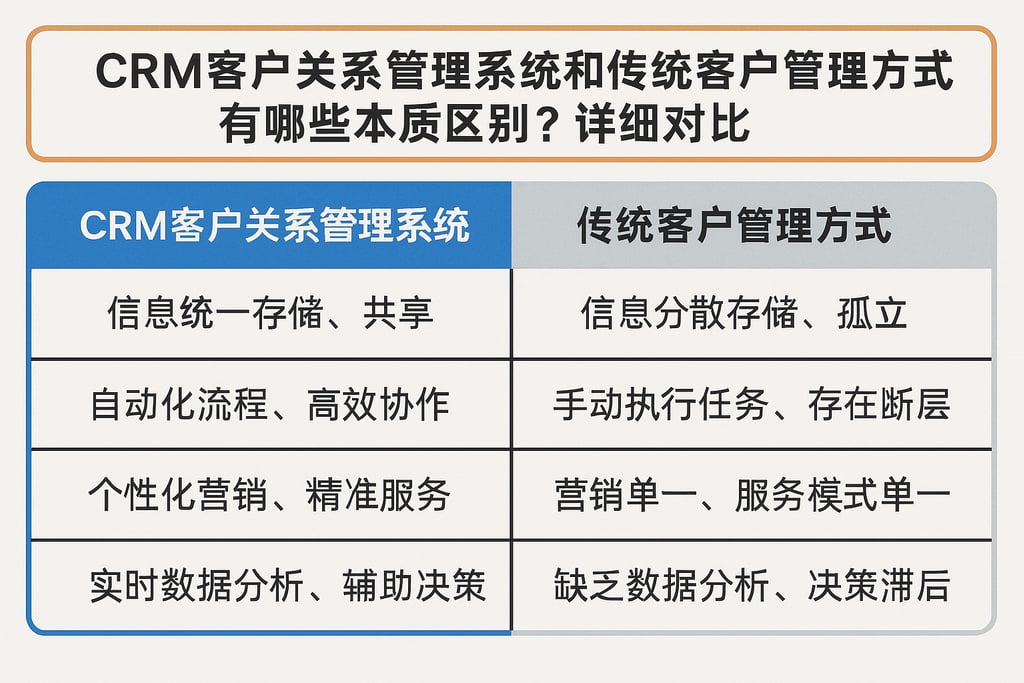 CRM客户关系管理系统和传统客户管理方式有哪些本质区别？详细对比
