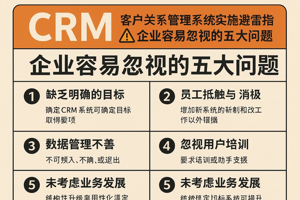 CRM客户关系管理系统实施避雷指南，企业容易忽视的五大问题