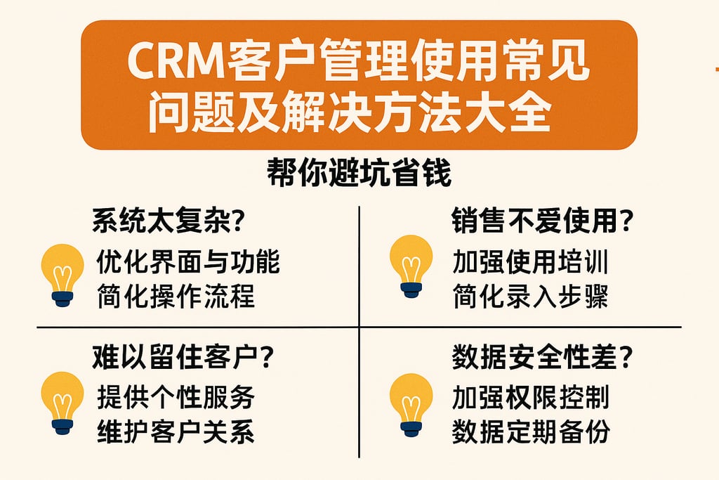 CRM客户管理使用常见问题及解决方法大全，帮你避坑省钱