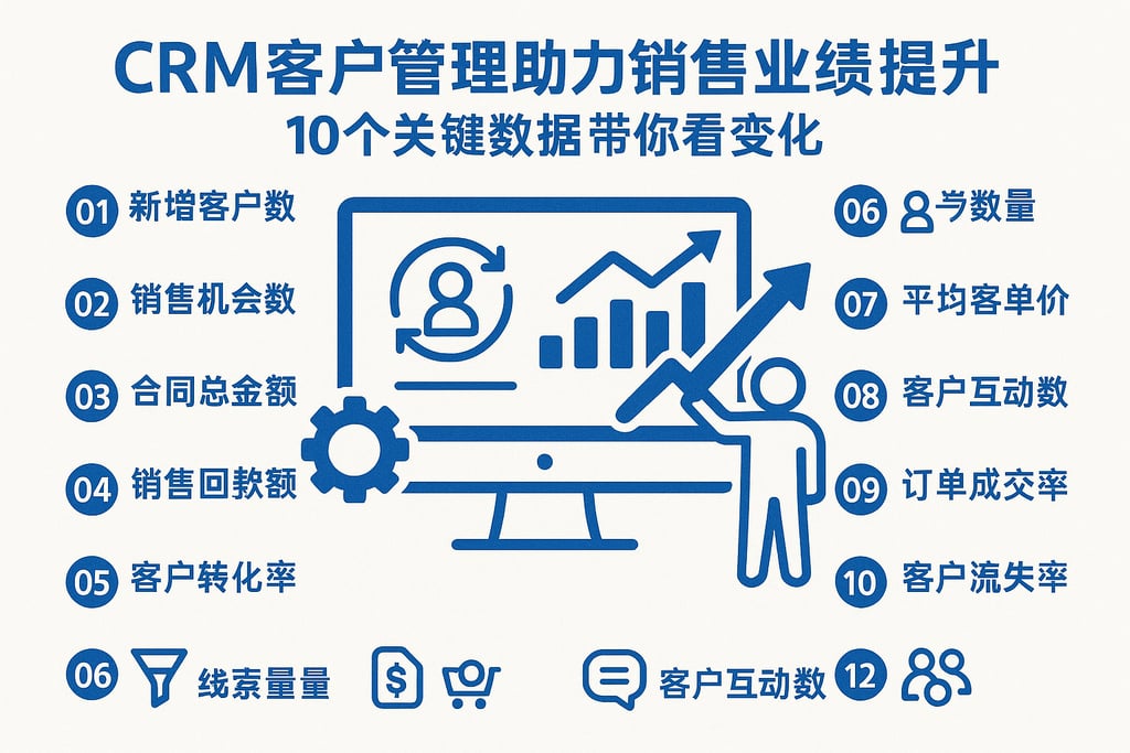 CRM客户管理助力销售业绩提升，10个关键数据带你看变化