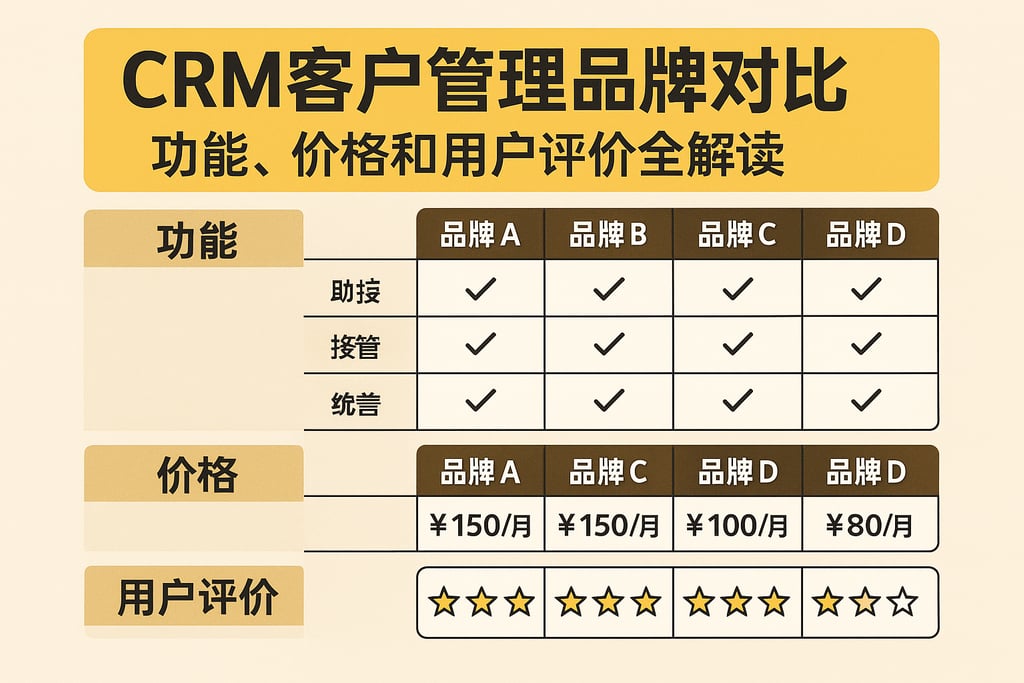 CRM客户管理品牌对比：功能、价格和用户评价全解读
