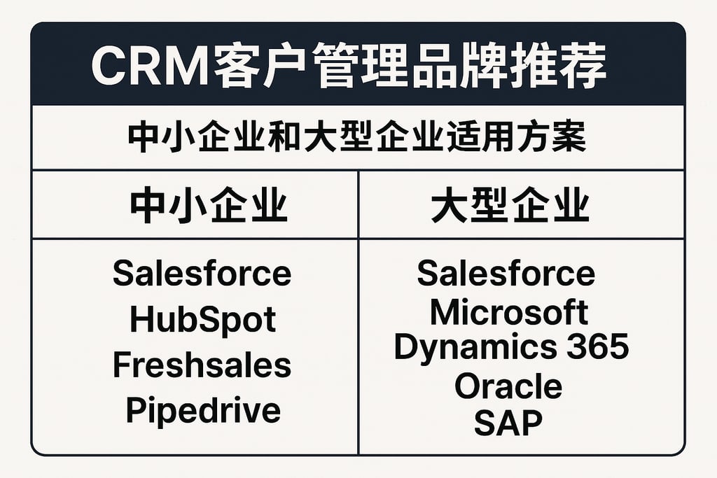 CRM客户管理品牌推荐：中小企业和大型企业适用方案
