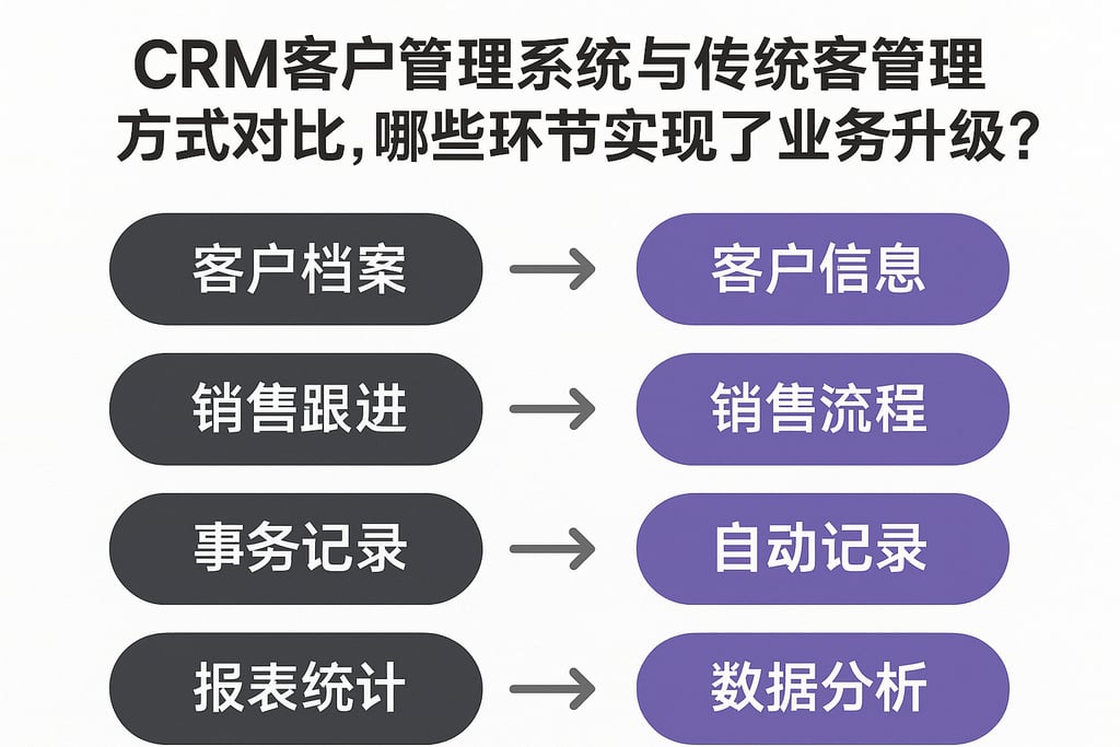 CRM客户管理系统与传统客户管理方式对比，哪些环节实现了业务升级？