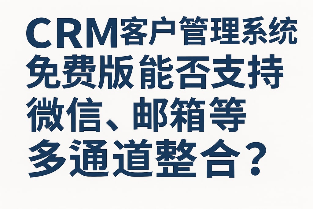 CRM客户管理系统免费版能否支持微信、邮箱等多渠道整合？