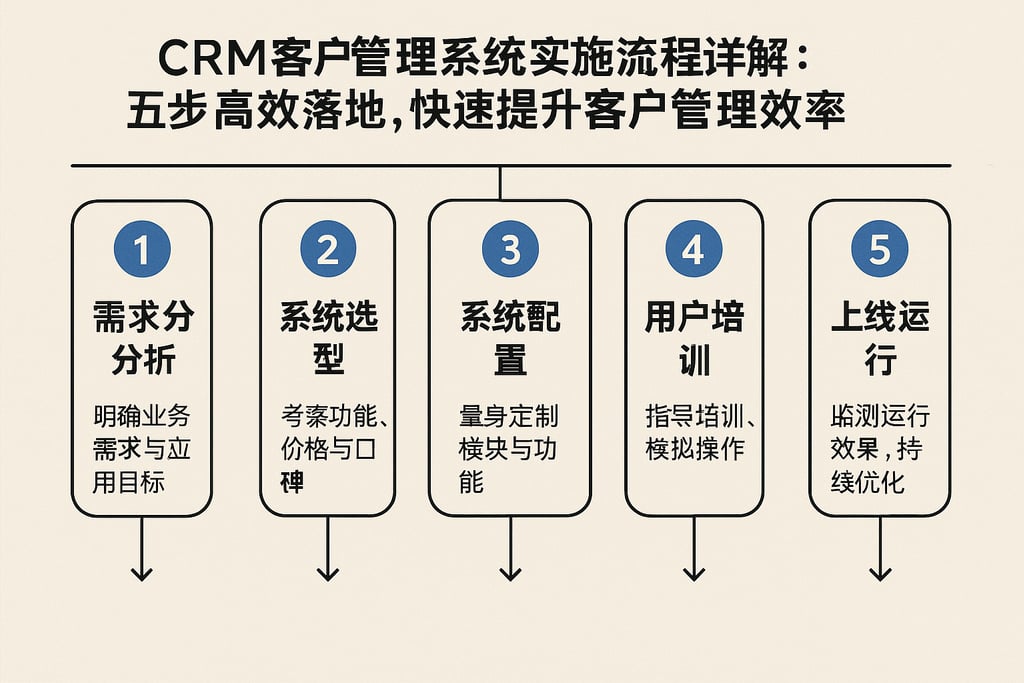 CRM客户管理系统实施流程详解：五步高效落地，快速提升客户管理效率