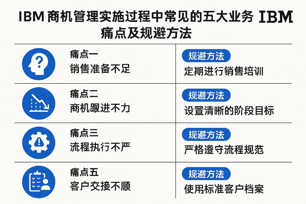 IBM商机管理实施过程中常见的五大业务痛点及规避方法