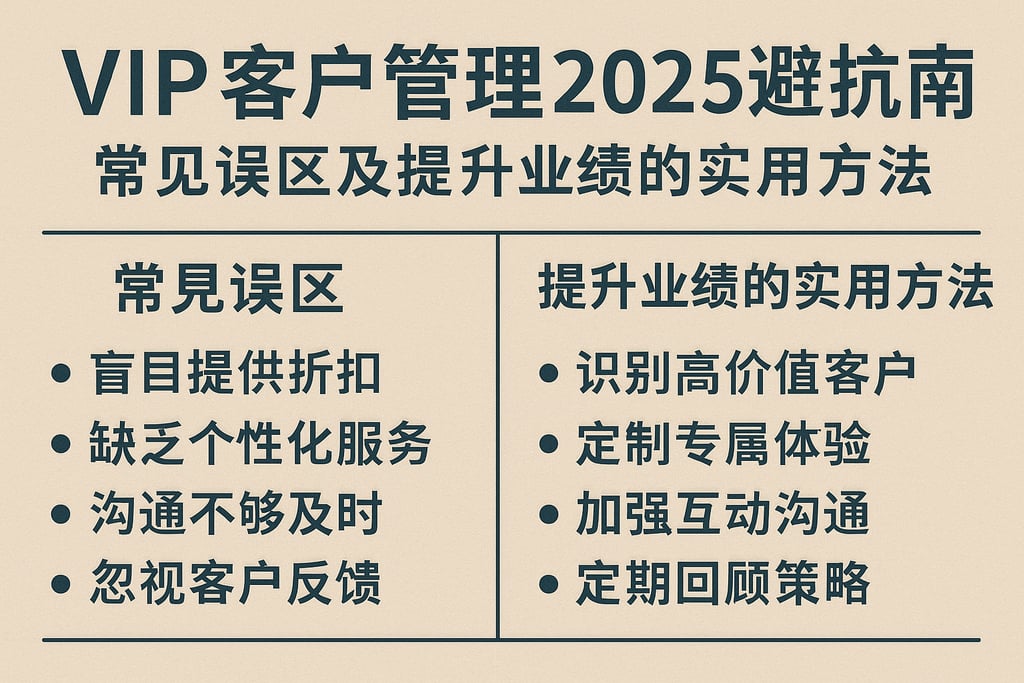 VIP客户管理2025避坑指南：常见误区及提升业绩的实用方法