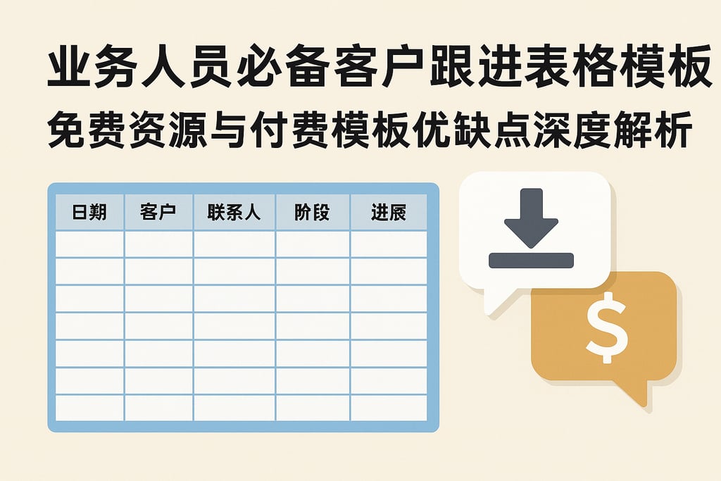 业务人员必备客户跟进表格模板，免费资源与付费模板优缺点深度解析