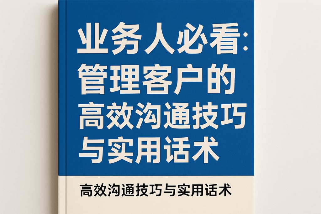 业务人必看：管理客户的高效沟通技巧与实用话术