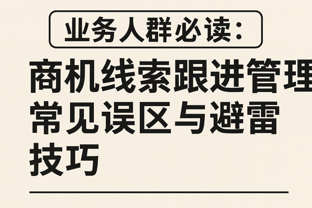 业务人群必读：商机线索跟进管理常见误区与避雷技巧