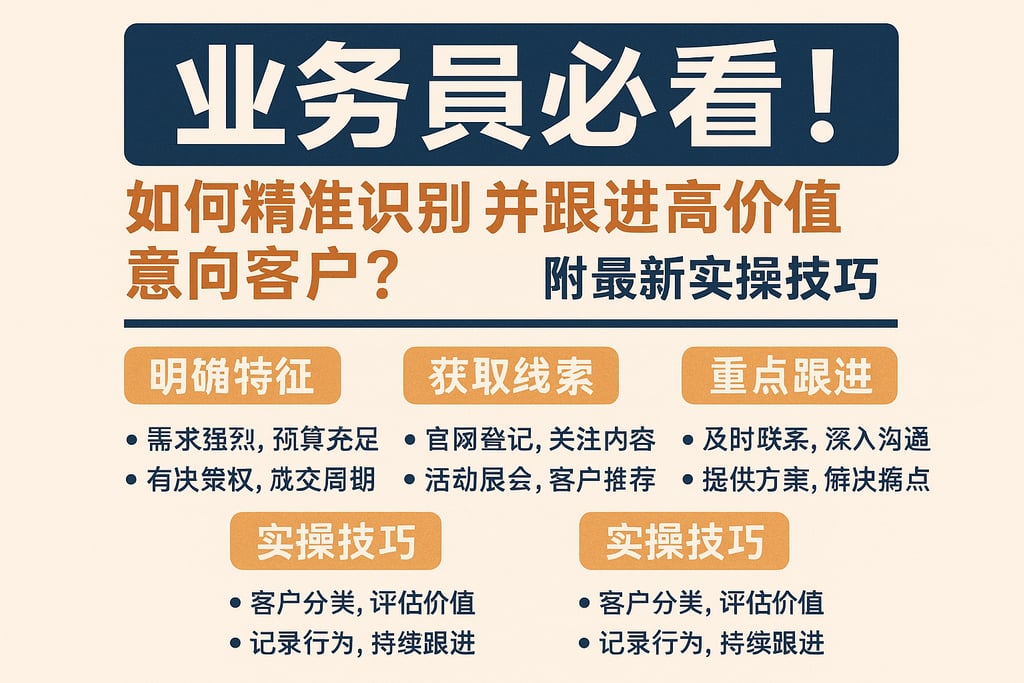 业务员必看！如何精准识别并跟进高价值意向客户？附最新实操技巧