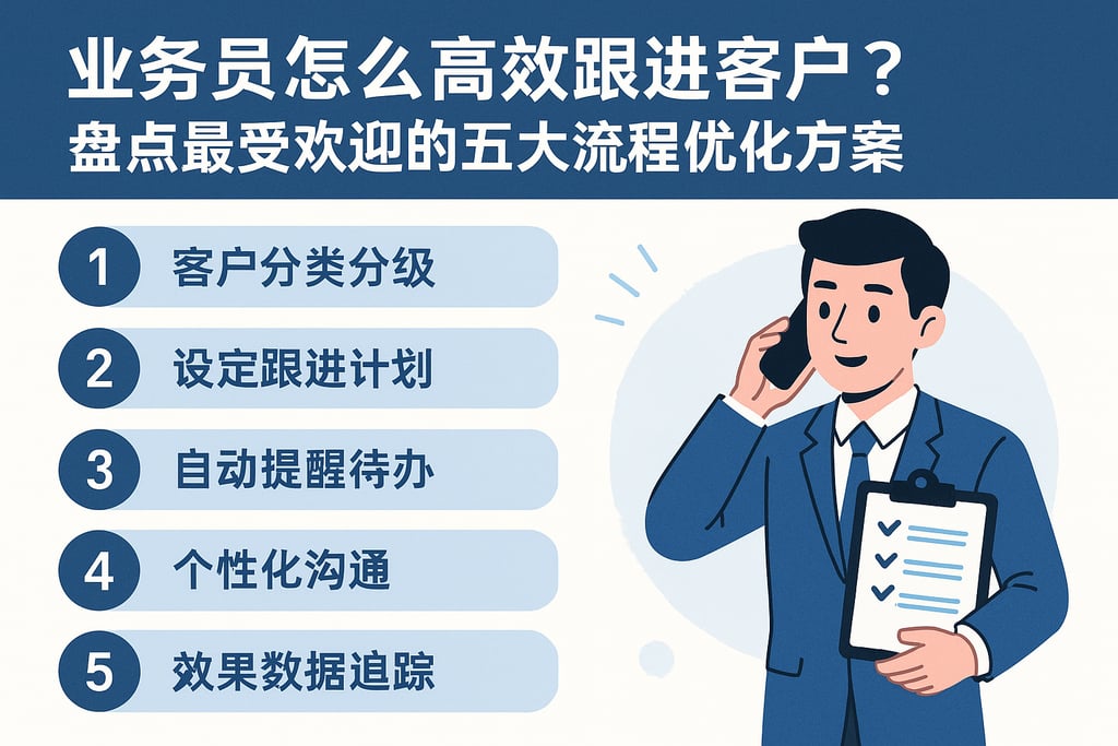 业务员怎么高效跟进客户？盘点最受欢迎的五大流程优化方案