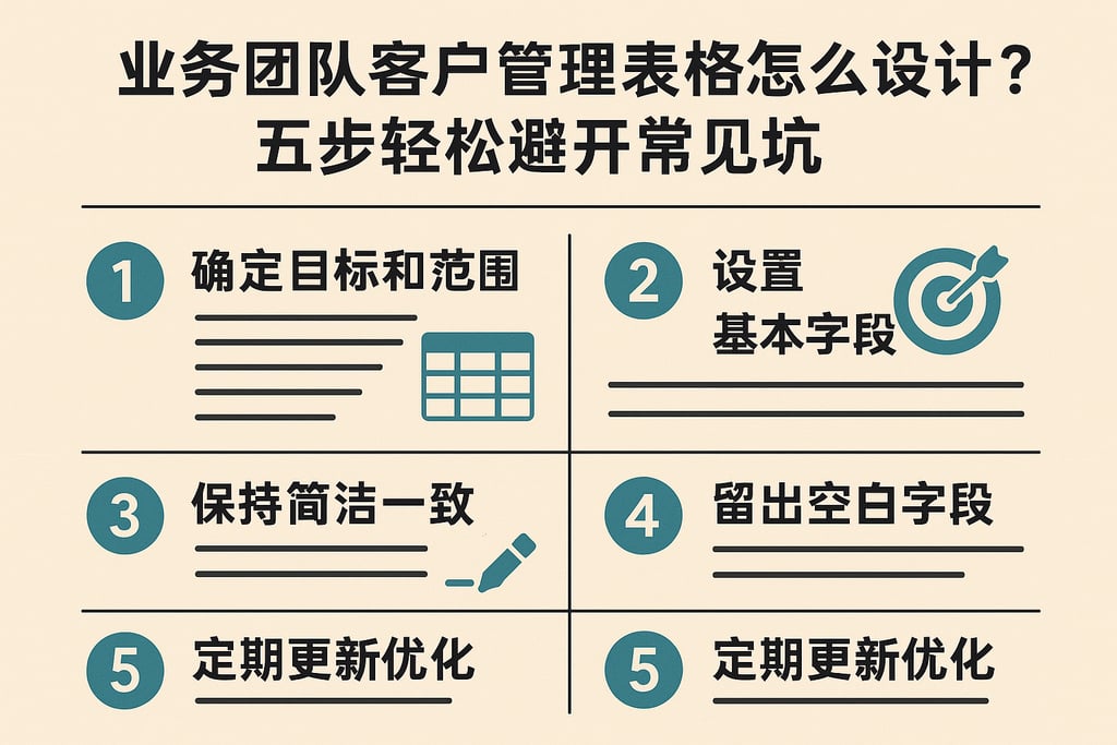 业务团队客户管理表格怎么设计？五步轻松避开常见坑
