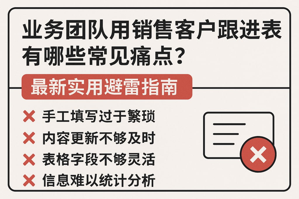 业务团队用销售客户跟进表有哪些常见痛点？最新实用避雷指南