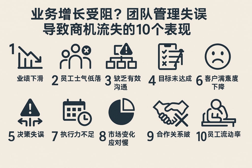 业务增长受阻？团队管理失误导致商机流失的10个表现