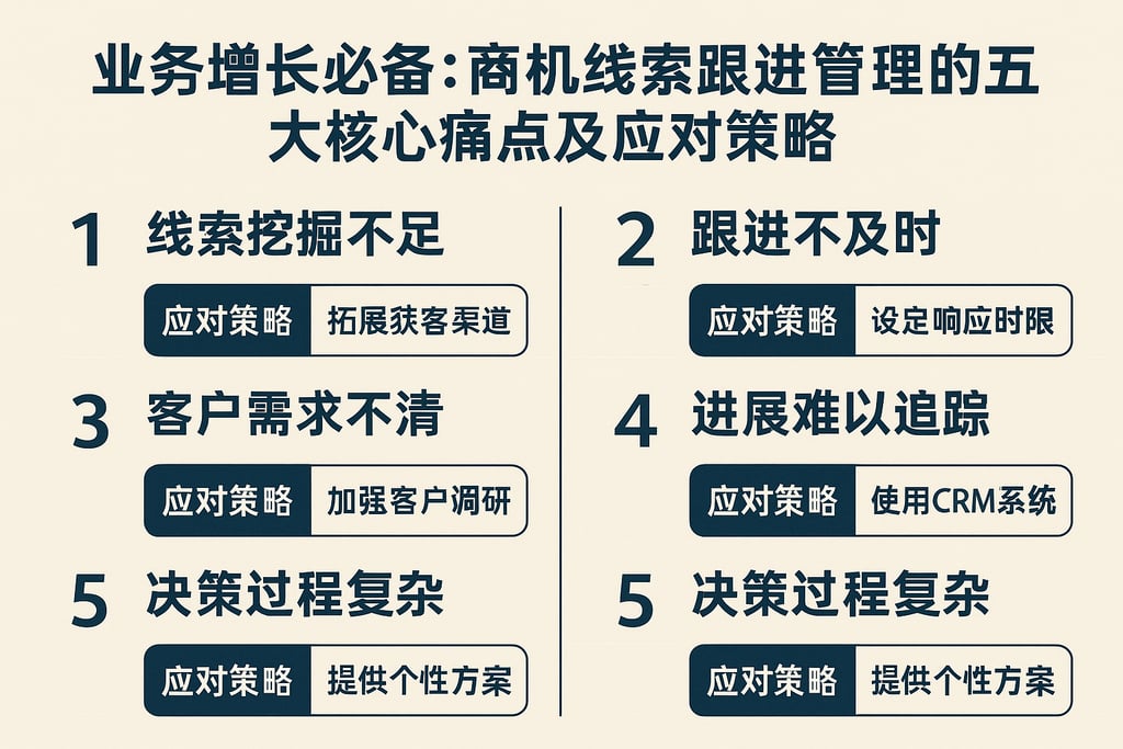 业务增长必备：商机线索跟进管理的五大核心痛点及应对策略