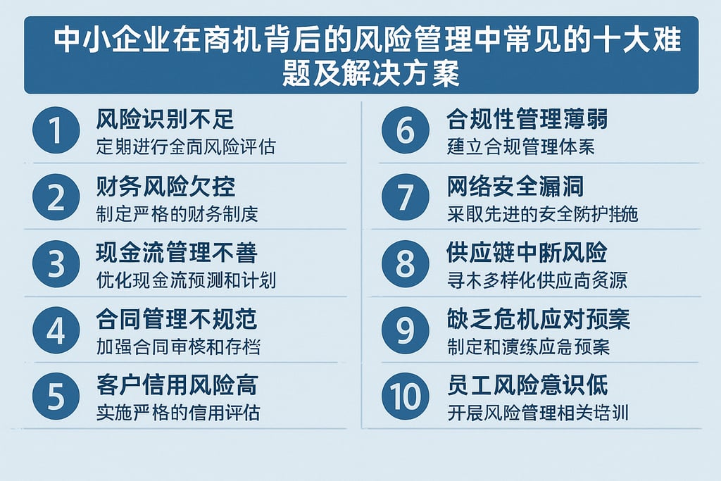中小企业在商机背后的风险管理中常见的十大难题及解决方案