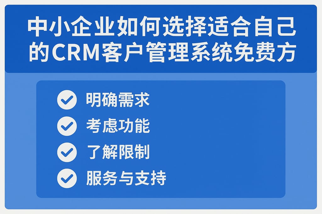中小企业如何选择适合自己的CRM客户管理系统免费方案