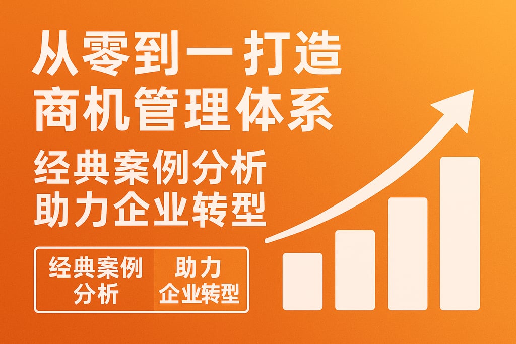 从零到一打造商机管理体系，经典案例分析助力企业转型