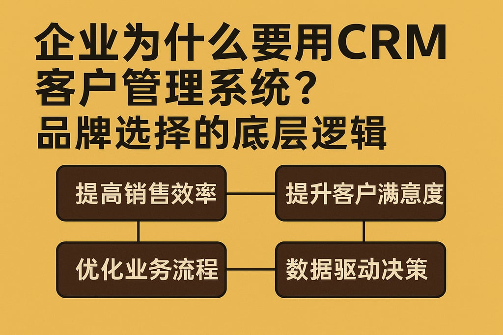 企业为什么要用CRM客户管理系统？品牌选择的底层逻辑