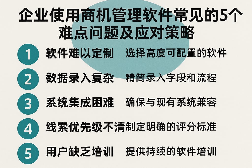 企业使用商机管理软件常见的5个难点问题及应对策略