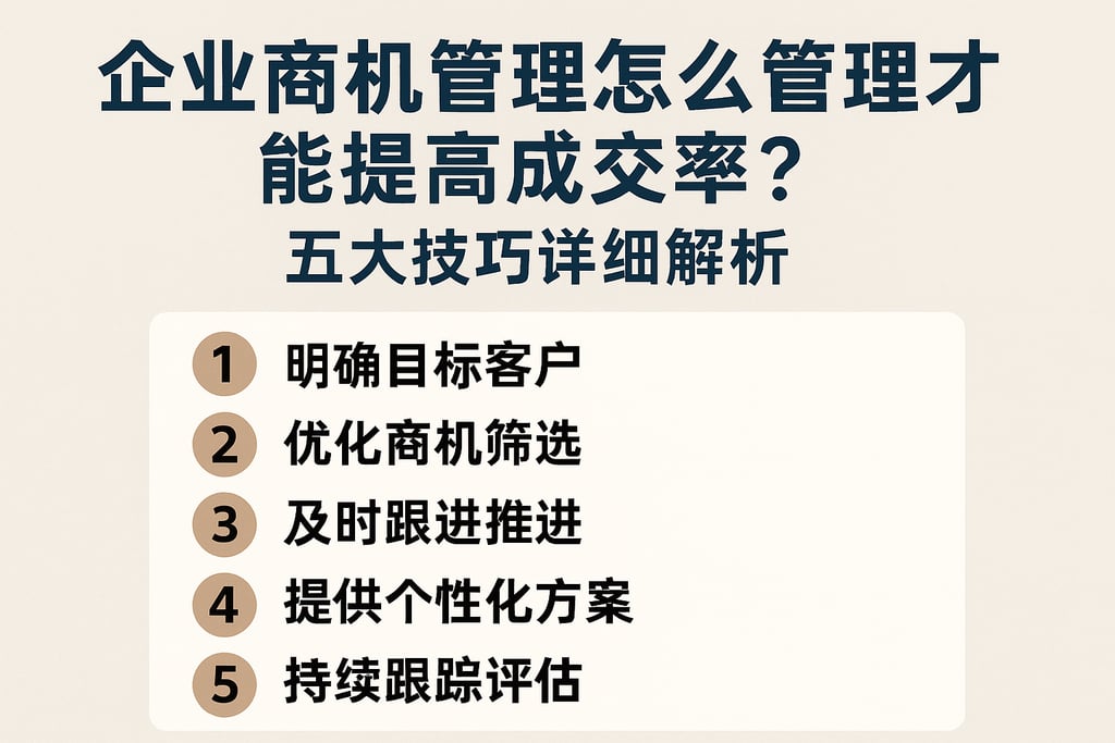 企业商机管理怎么管理才能提高成交率？五大技巧详细解析