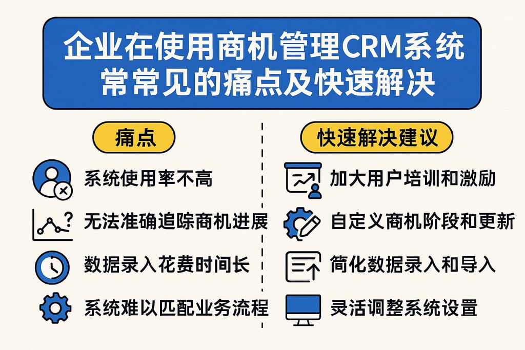 企业在使用商机管理CRM系统时常见的痛点及快速解决建议
