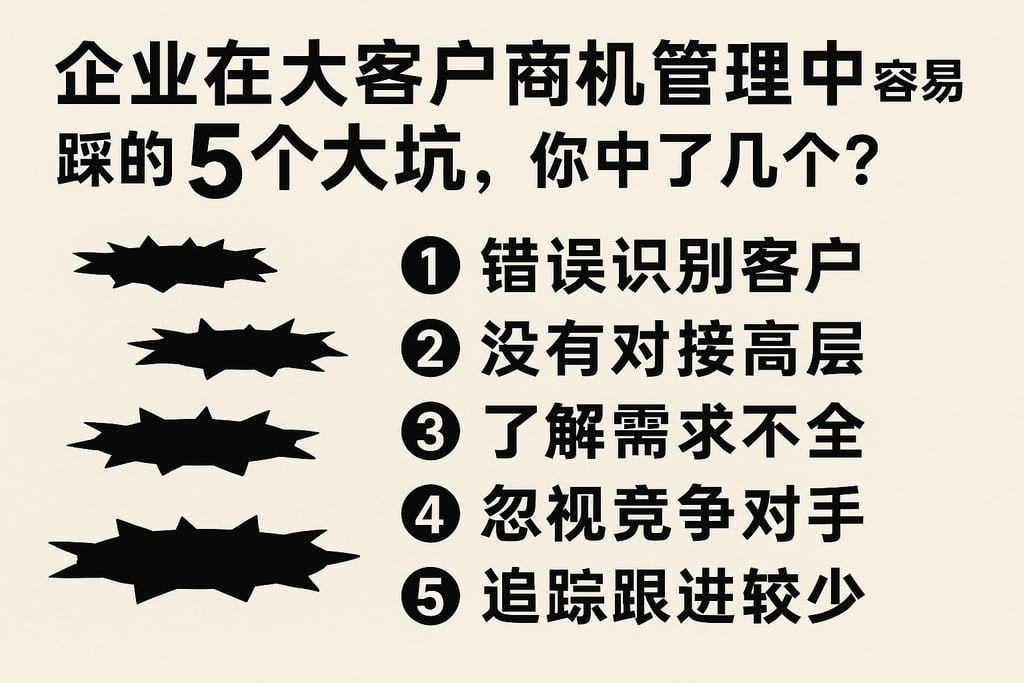 企业在大客户商机管理中容易踩的5个大坑，你中了几个？