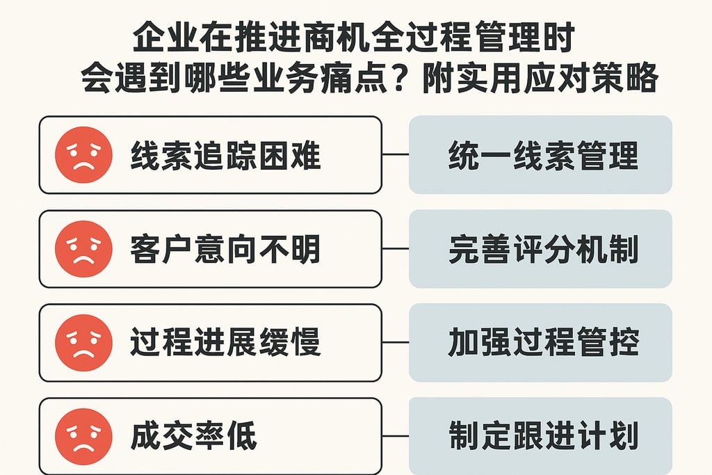企业在推进商机全过程管理时会遇到哪些业务痛点？附实用应对策略
