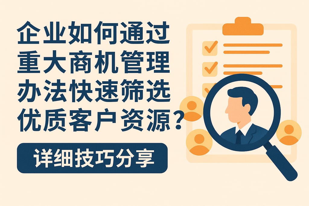 企业如何通过重大商机管理办法快速筛选优质客户资源？详细技巧分享