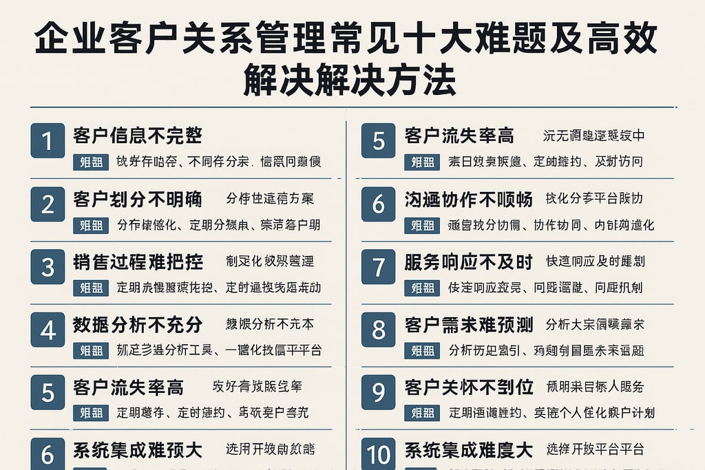 企业客户关系管理常见十大难题及高效解决方法