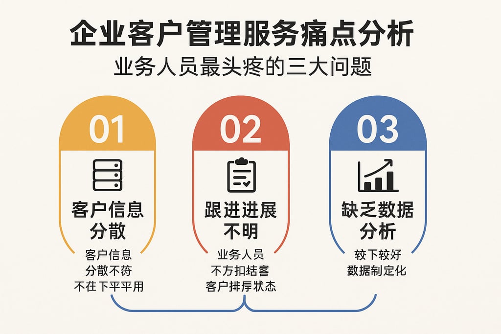 企业客户管理服务痛点分析，业务人员最头疼的三大问题