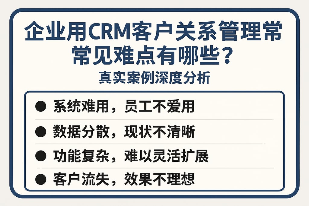 企业用CRM客户关系管理常见难点有哪些？真实案例深度分析