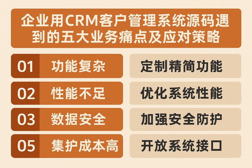 企业用CRM客户管理系统源码遇到的五大业务痛点及应对策略