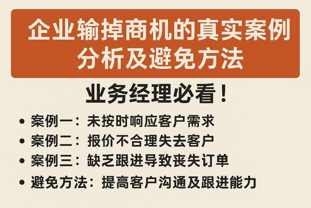 企业输掉商机的真实案例分析及避免方法，业务经理必看！