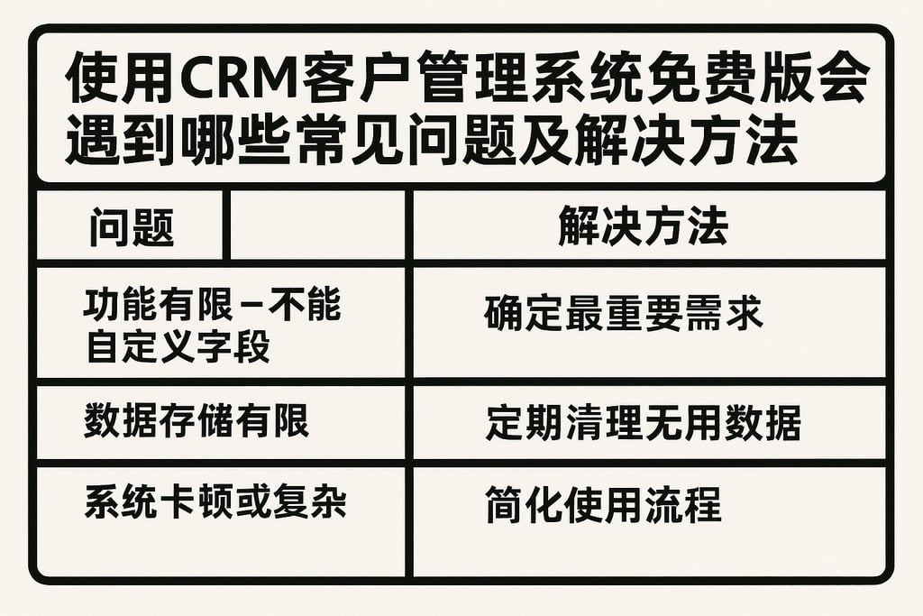 使用CRM客户管理系统免费版会遇到哪些常见问题及解决方法