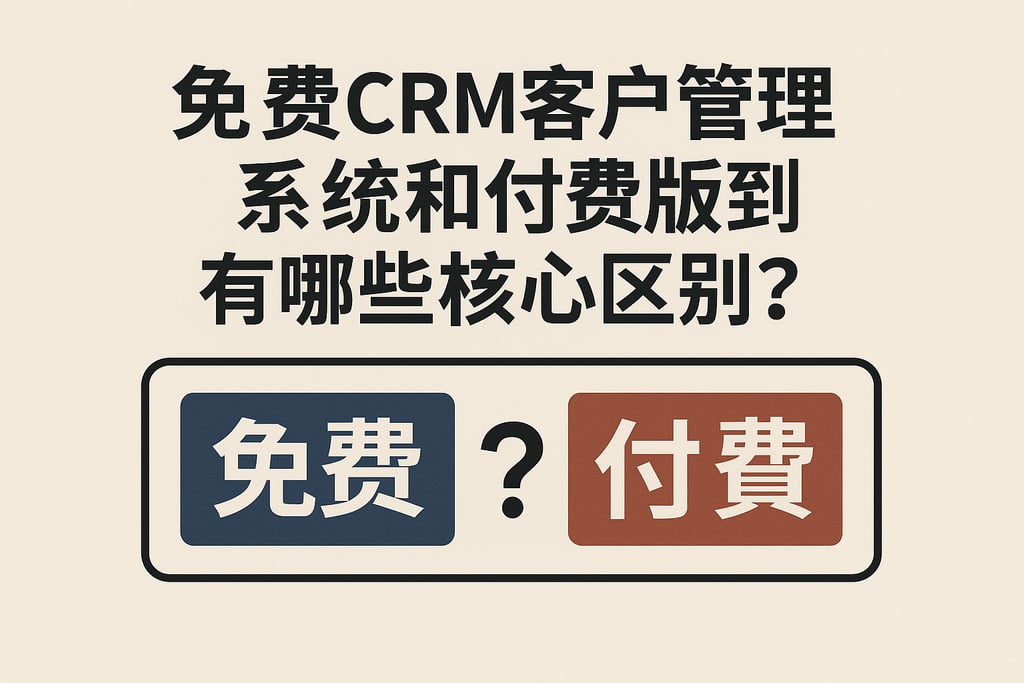 免费CRM客户管理系统和付费版到底有哪些核心区别？