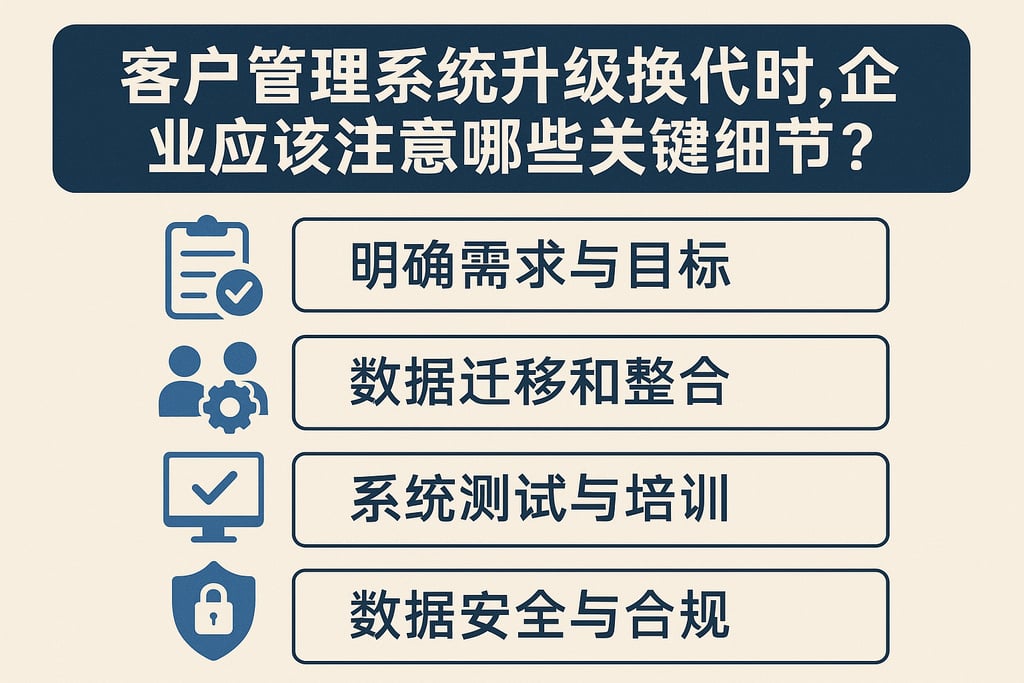 公司客户管理系统升级换代时，企业应该注意哪些关键细节？