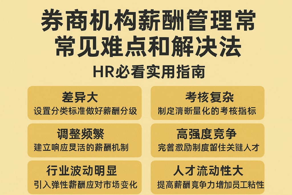 券商机构薪酬管理常见难点和解决方法，HR必看实用指南