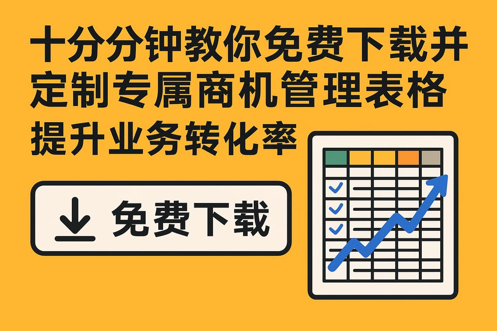 十分钟教你免费下载并定制专属商机管理表格，提升业务转化率