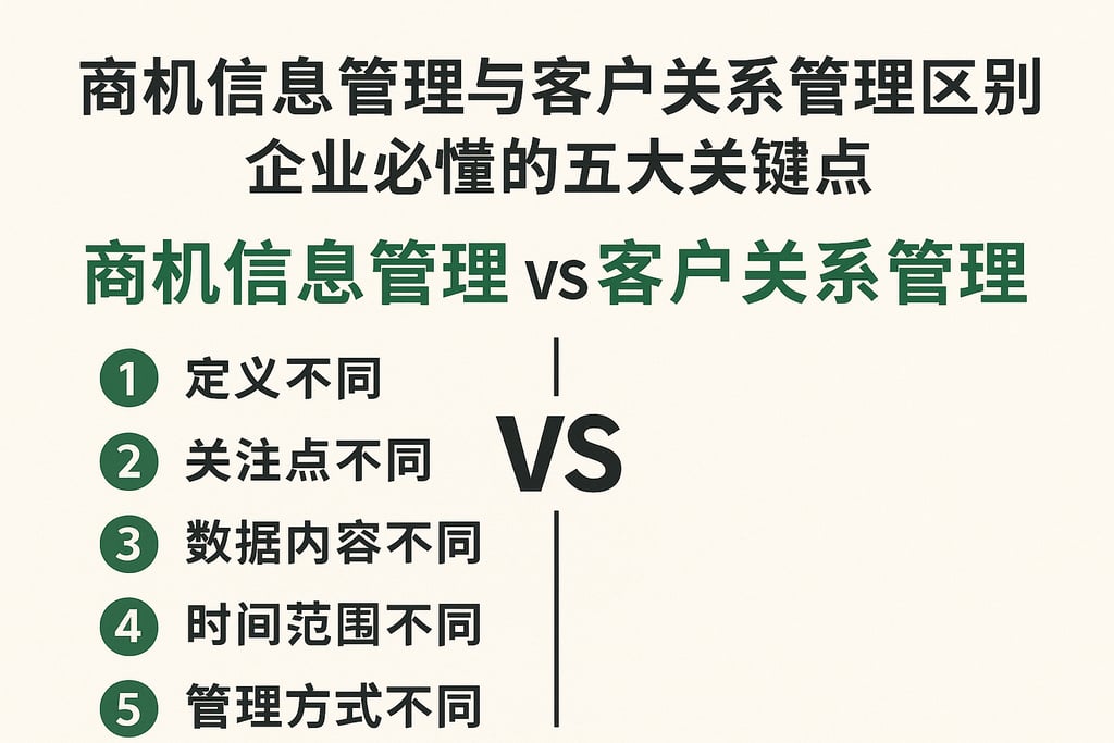 商机信息管理与客户关系管理区别，企业必懂的五大关键点