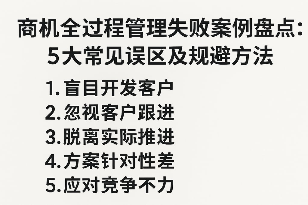 商机全过程管理失败案例盘点：5大常见误区及规避方法