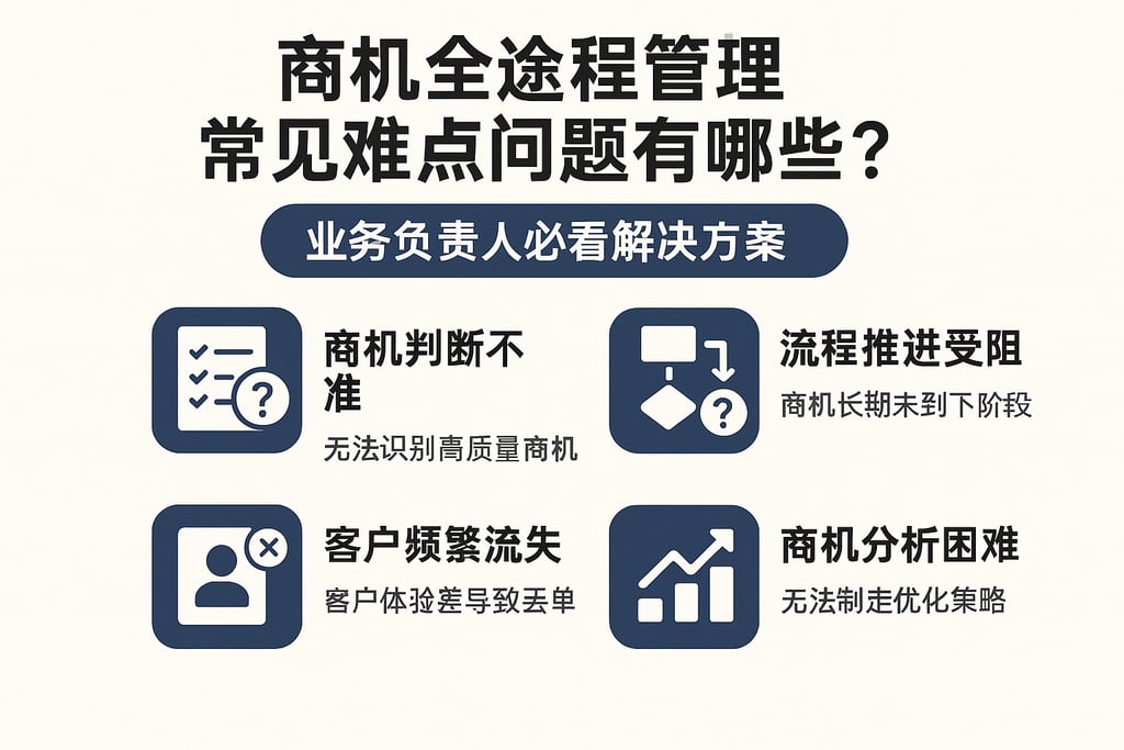 商机全过程管理常见难点问题有哪些？业务负责人必看解决方案