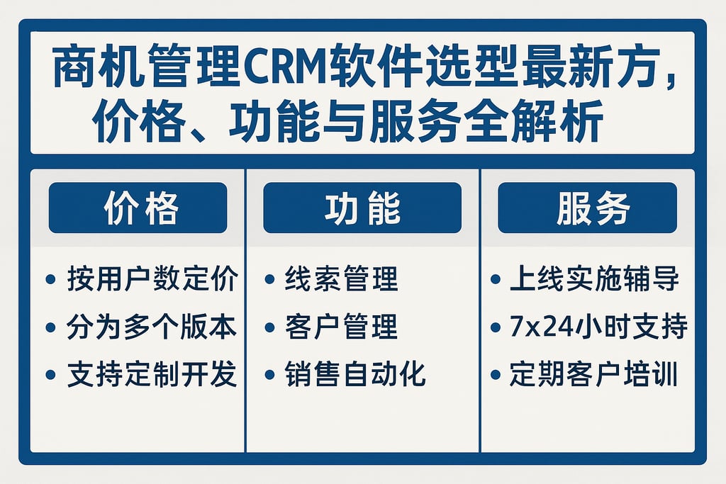商机管理CRM软件选型最新方案，价格、功能与服务全解析