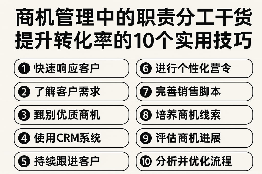 商机管理中的职责分工干货分享：提升转化率的10个实用技巧